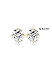 Yellow gold solitaire earstekers, 0.66 ct diamond, Groeibriljant