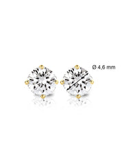 Yellow gold solitaire earstekers, 0.76 ct diamond, Groeibriljant