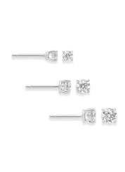 White gold solitary ear plugs, 0.50 ct diamond, Groeibriljant