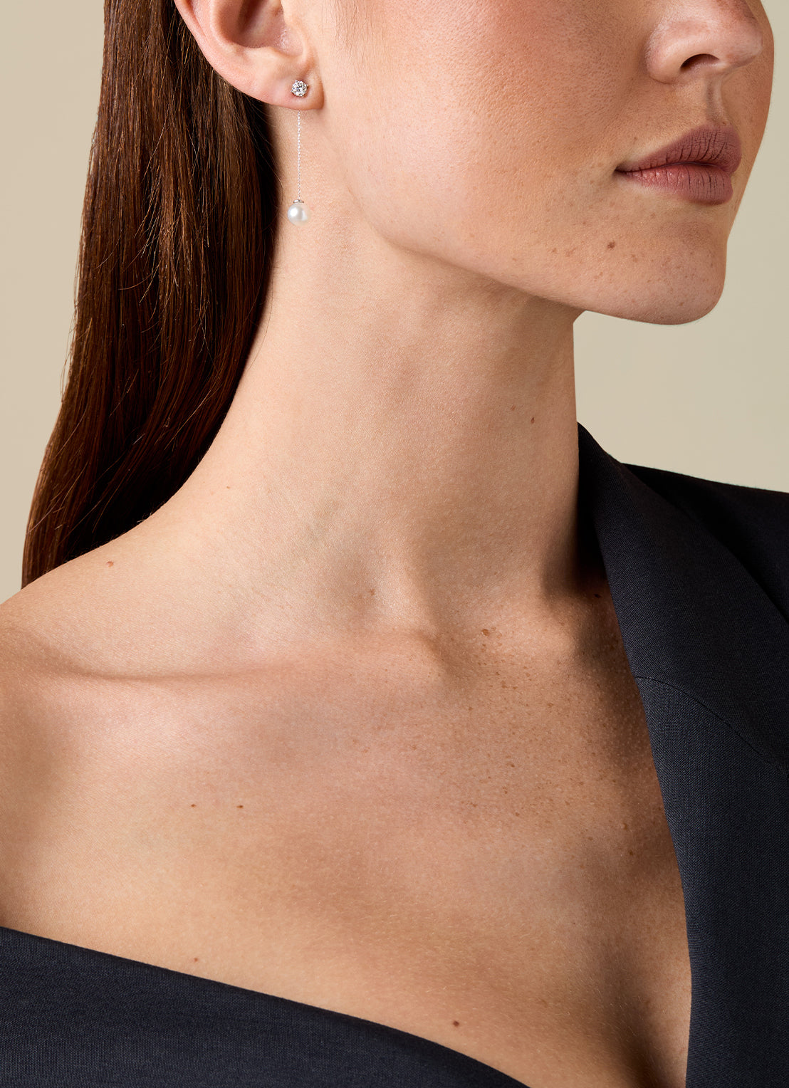 Witgouden solitair oorstekers, 0.48 ct diamant, Groeibriljant