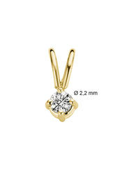 Yellow gold pendant, 0.04 ct diamond, Groeibriljant