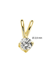 Yellow gold pendant, 0.09 ct diamond, Groeibriljant