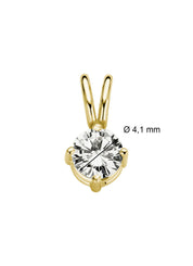 Yellow gold pendant, 0.26 ct diamond, Groeibriljant