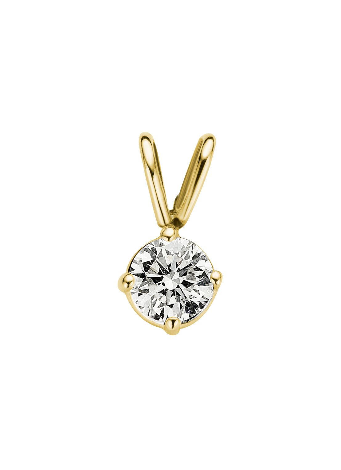 Yellow gold pendant, 0.29 ct diamond, Groeibriljant