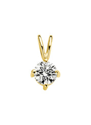 Yellow gold pendant, 0.34 ct diamond, Groeibriljant