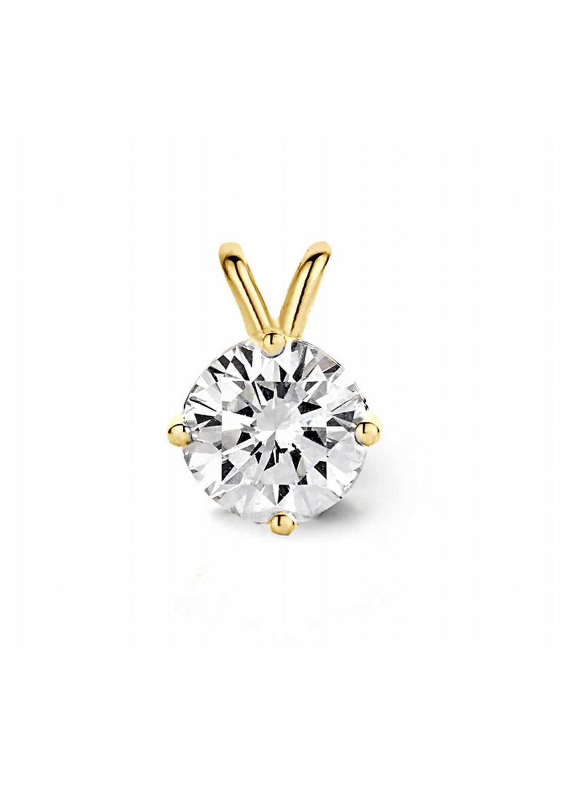 Yellow gold pendant, 0.60 ct diamond, Groeibriljant