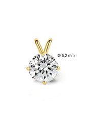 Yellow gold pendant, 0.60 ct diamond, Groeibriljant