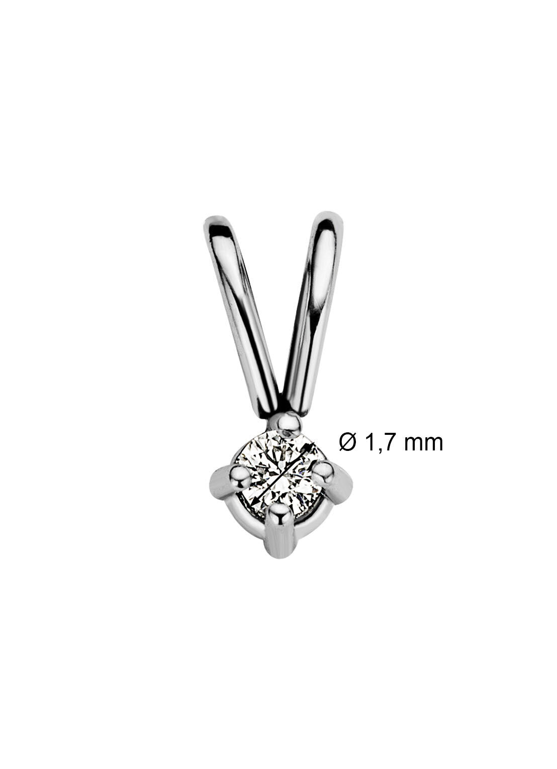 Witgouden hanger, 0.02 ct diamant, Groeibriljant