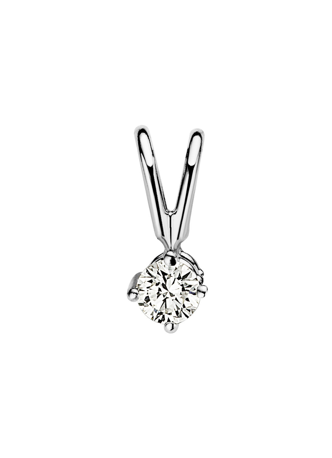 White gold pendant, 0.06 ct diamond, Groeibriljant