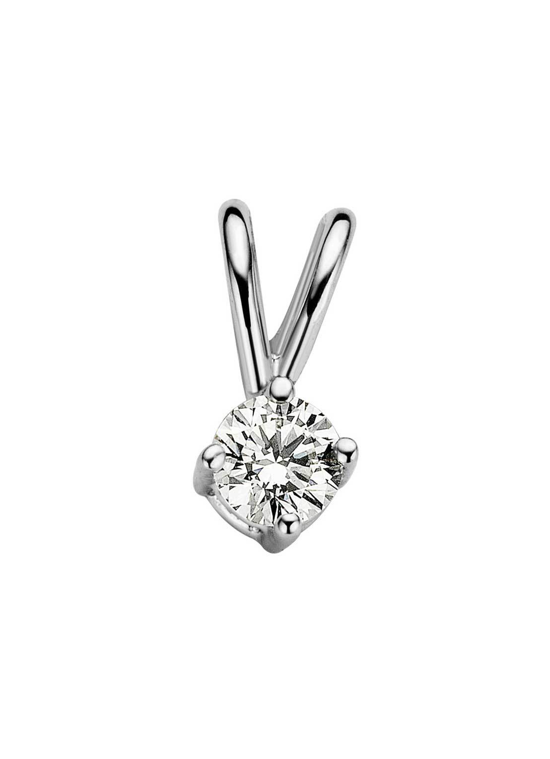 White gold pendant, 0.11 ct diamond, Groeibriljant