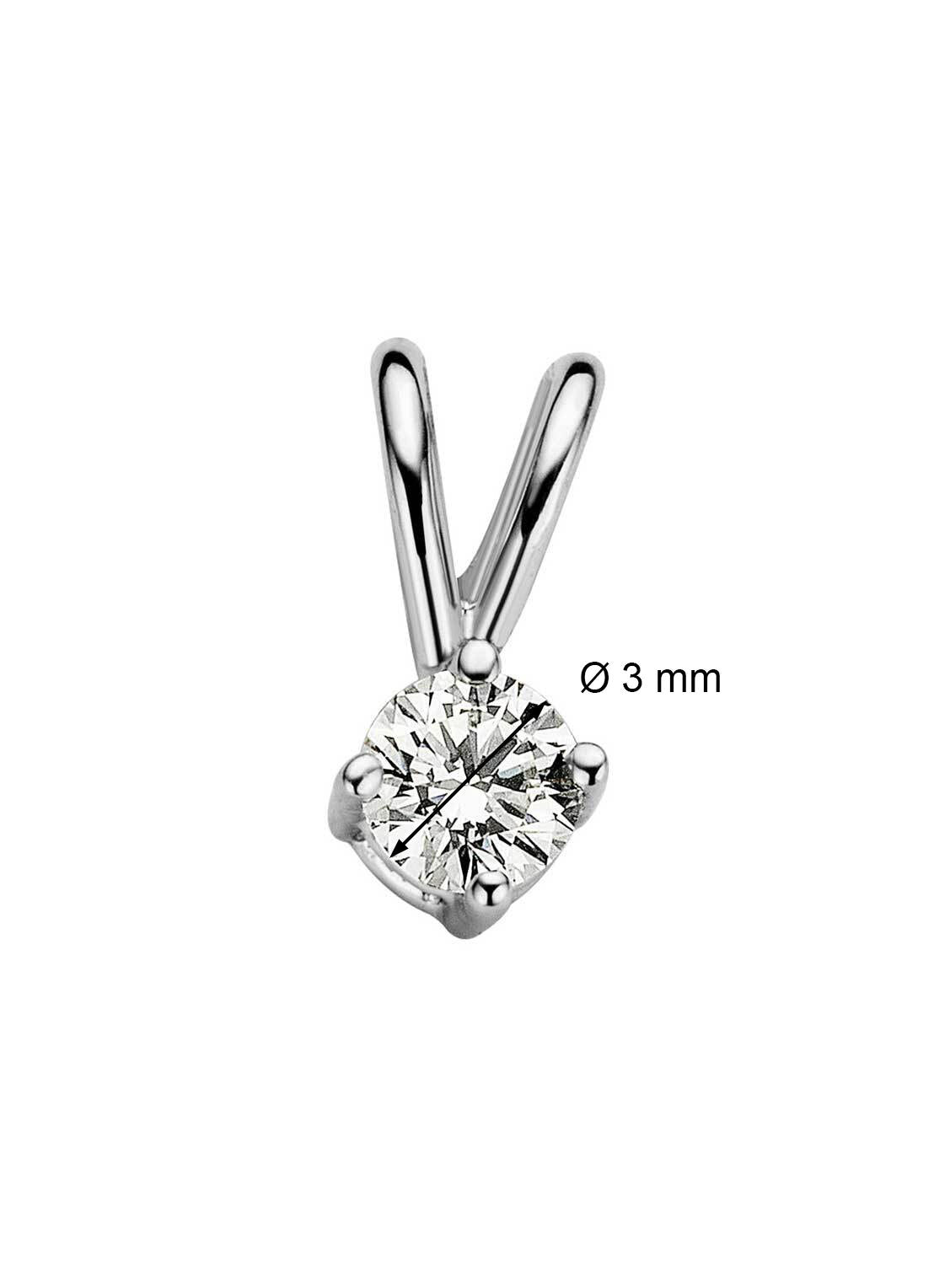 White gold pendant, 0.11 ct diamond, Groeibriljant