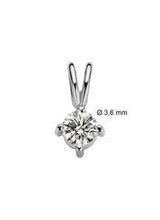 White gold pendant, 0.16 ct diamond, Groeibriljant