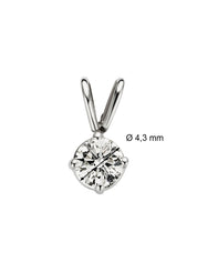 White gold pendant, 0.30 ct diamond, Groeibriljant