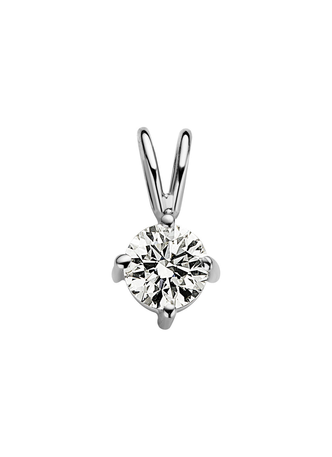 White gold pendant, 0.40 ct diamond, Groeibriljant