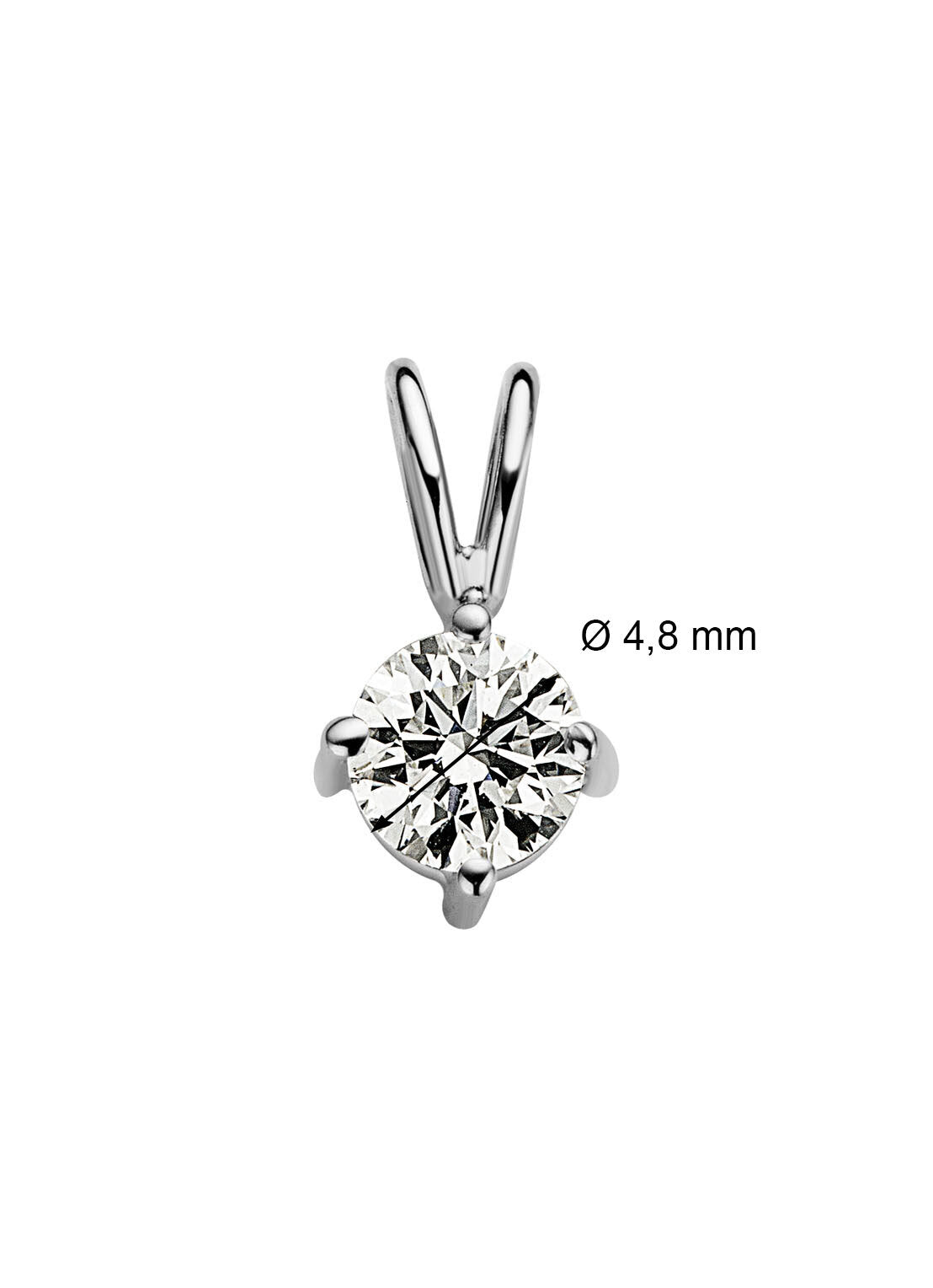 White gold pendant, 0.40 ct diamond, Groeibriljant