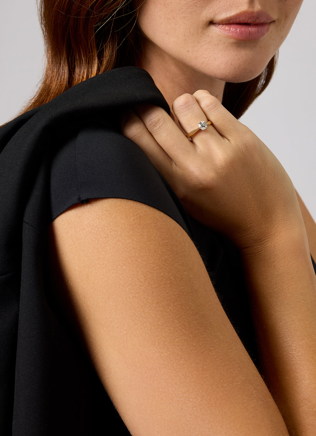 White gold solitair ring, 0.61 CT Diamond, Groeibriljant