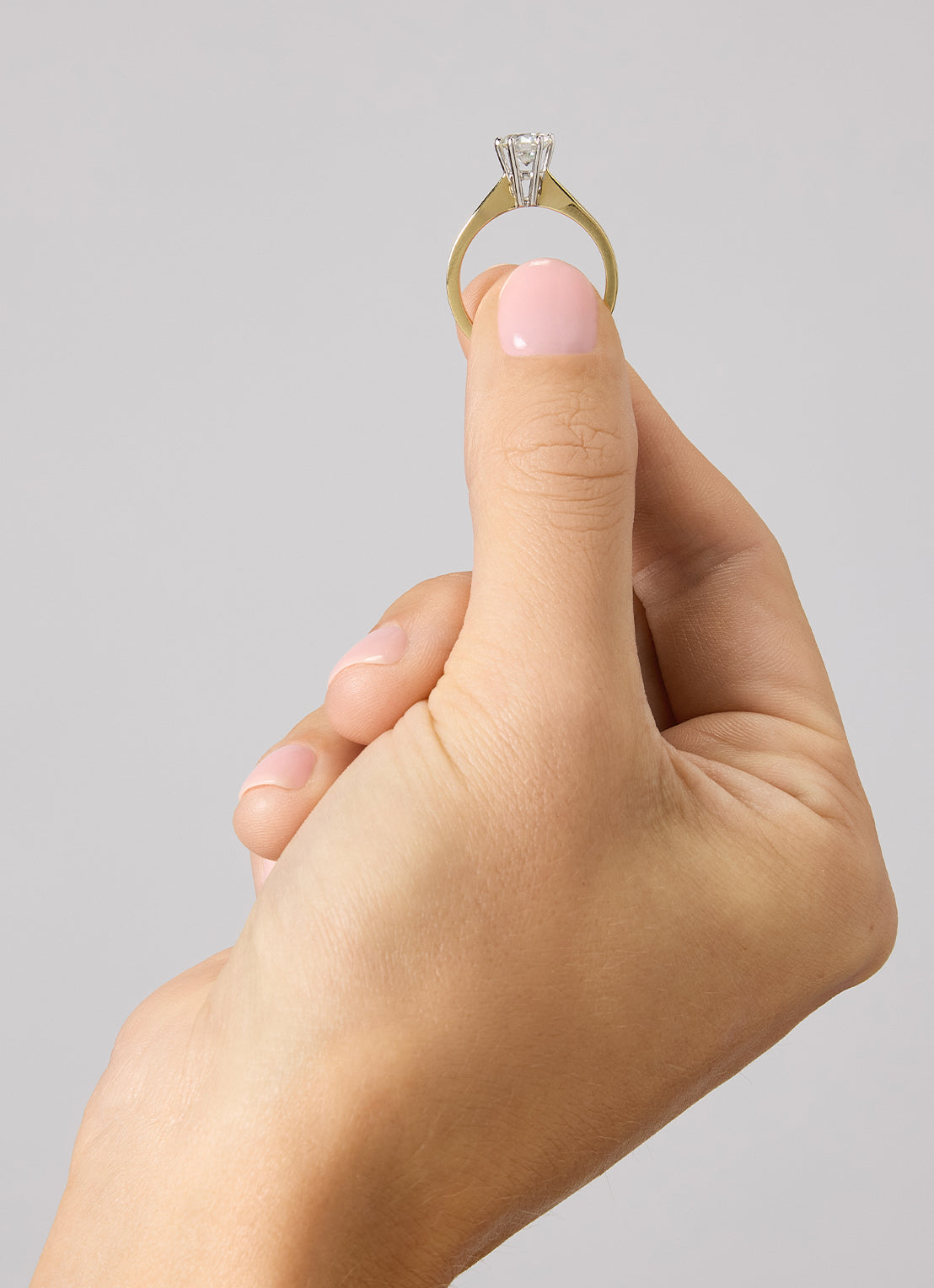 Yellow gold solitary ring, 1.00 ct diamond, Groeibriljant