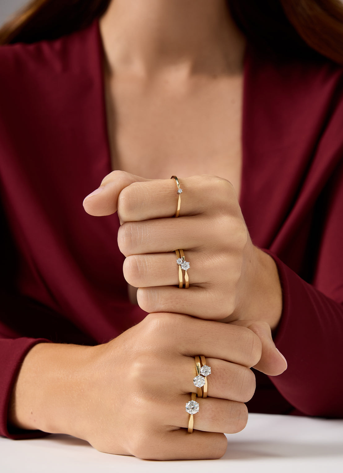 Yellow gold solitary ring, 1.00 ct diamond, Groeibriljant