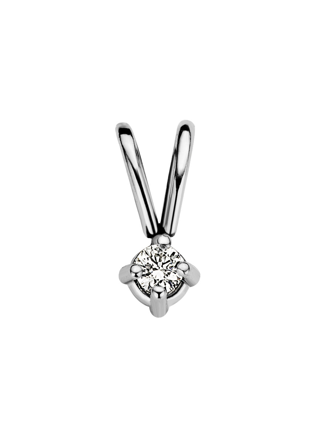 White gold pendant, 0.03 ct diamond, Groeibriljant