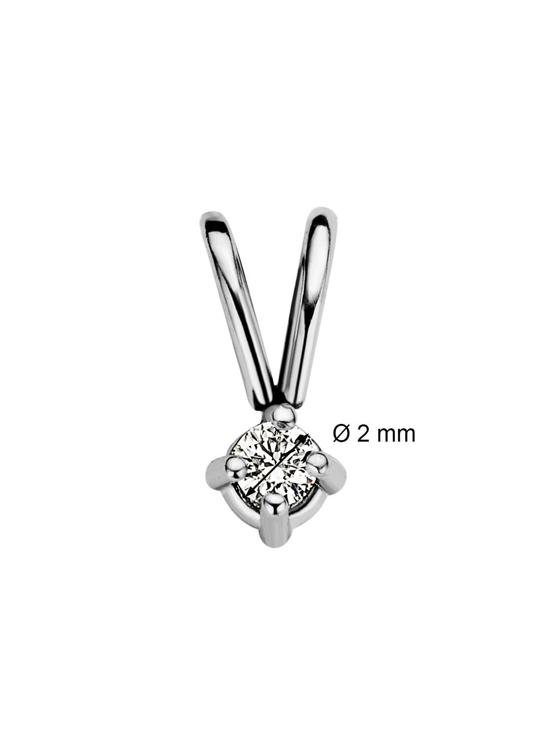 White gold pendant, 0.03 ct diamond, Groeibriljant