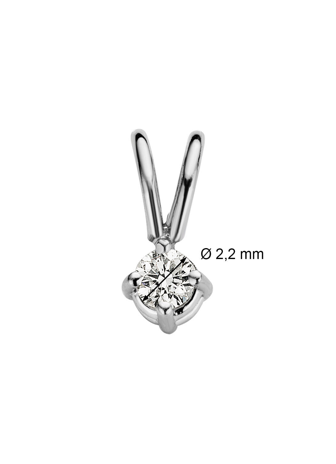 Witgouden hanger, 0.04 ct diamant, Groeibriljant