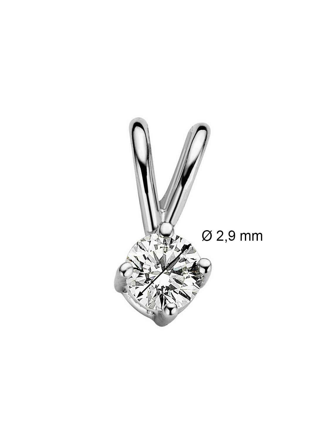 White gold pendant, 0.09 ct diamond, Groeibriljant