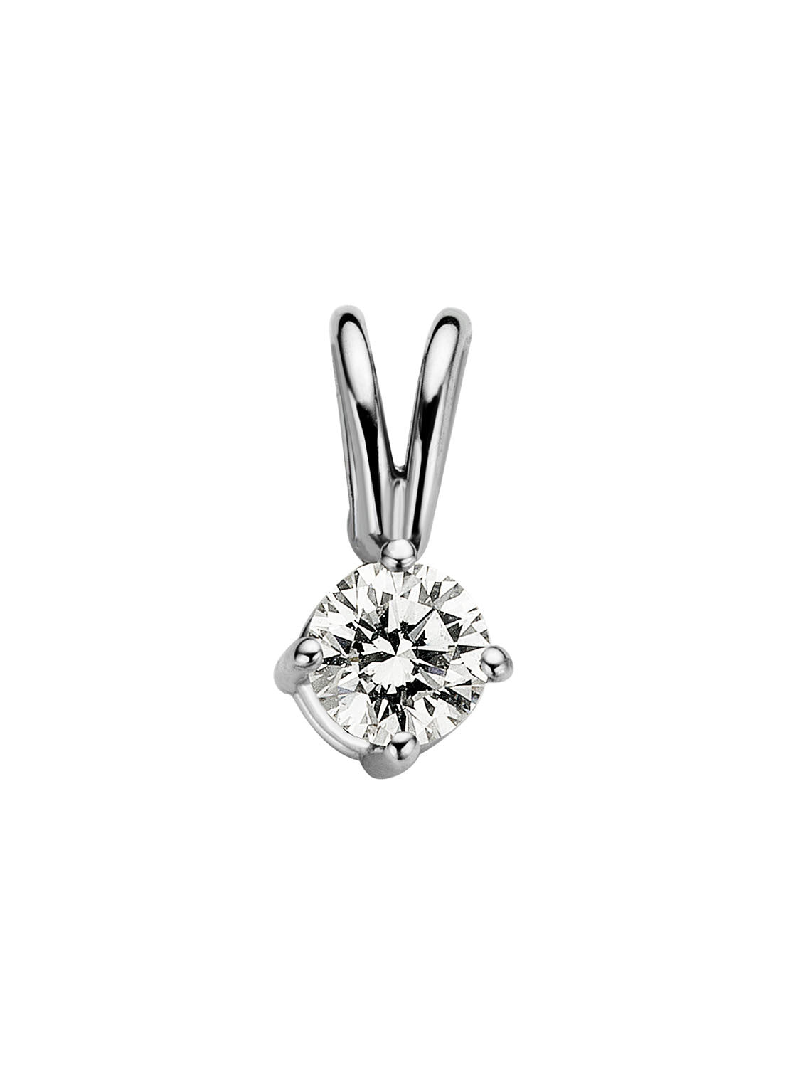 White gold pendant, 0.12 ct diamond, Groeibriljant