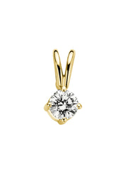 Yellow gold pendant, 0.14 ct diamond, Groeibriljant