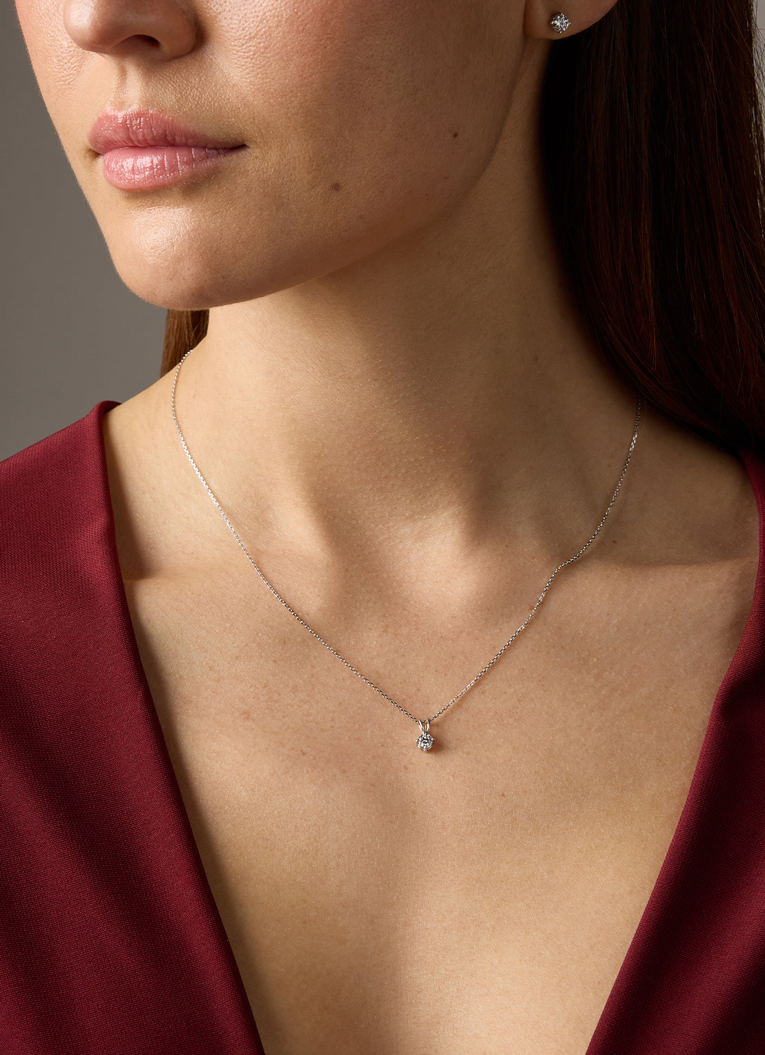 Witgouden hanger, 0.18 ct diamant, Groeibriljant