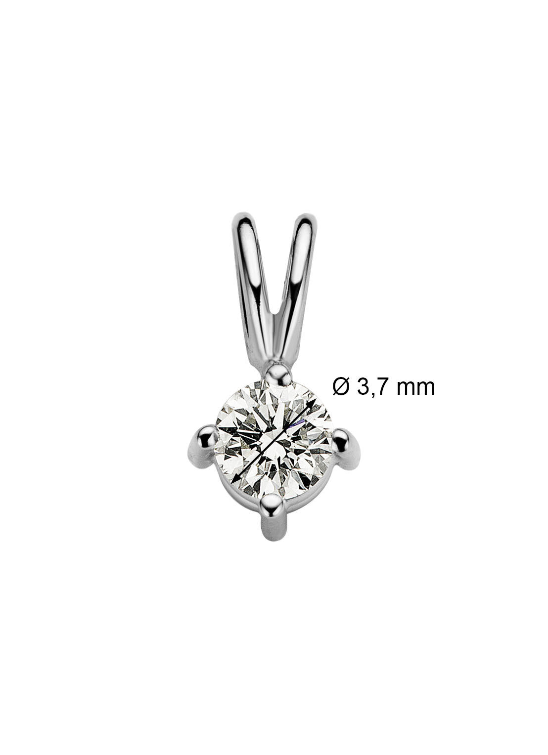 Witgouden hanger, 0.18 ct diamant, Groeibriljant