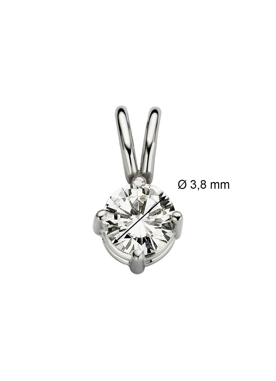 Witgouden hanger, 0.23 ct diamant, Groeibriljant