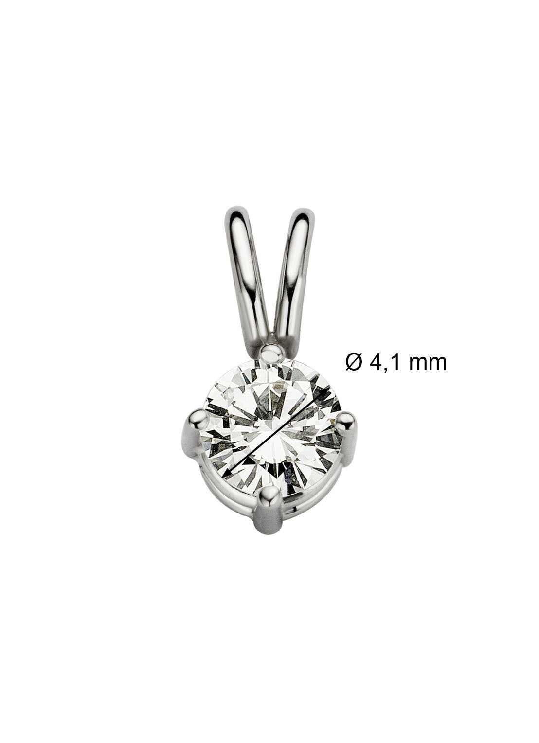 White gold pendant, 0.27 ct diamond, Groeibriljant