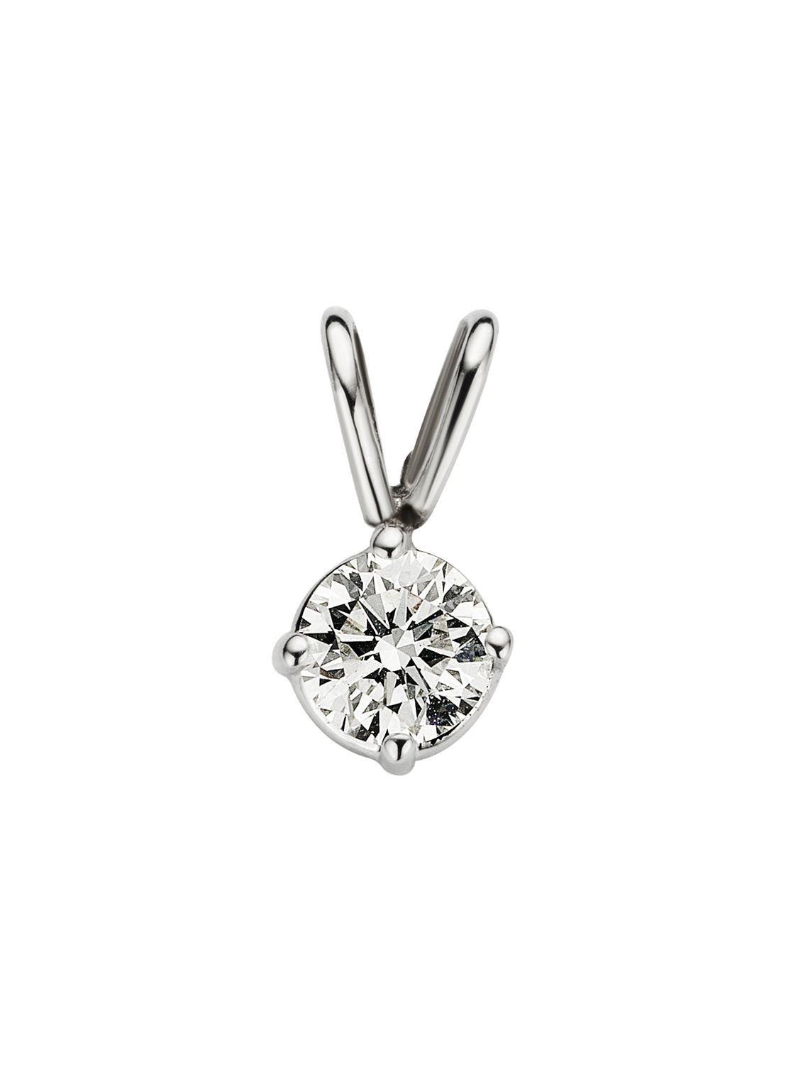 White gold pendant, 0.28 ct diamond, Groeibriljant