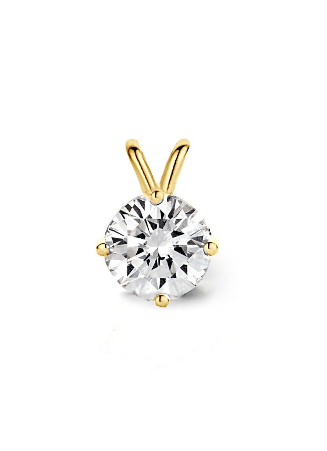 Yellow gold pendant, 0.51 ct diamond, Groeibriljant