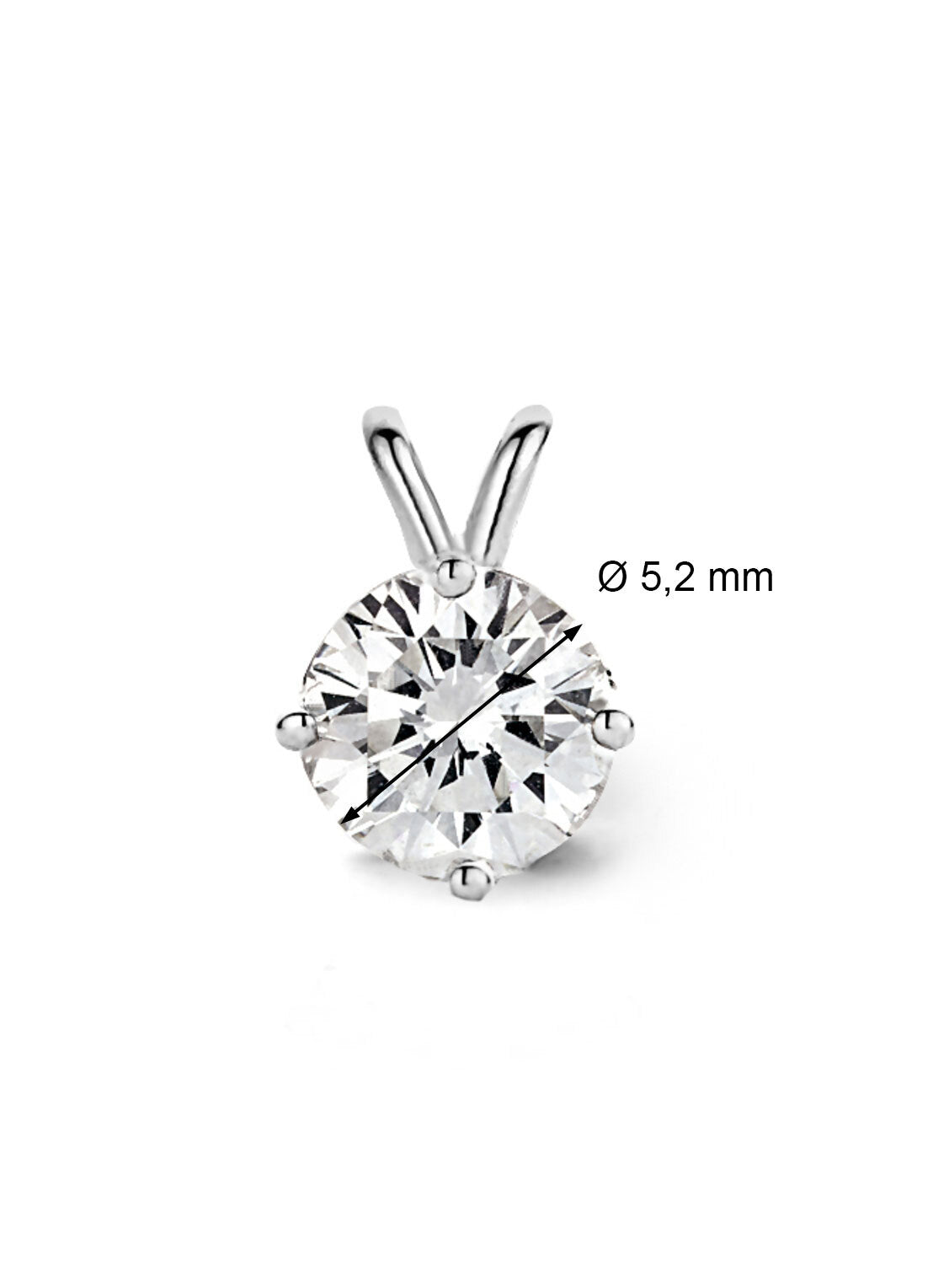 White gold pendant, 0.51 ct diamond, Groeibriljant