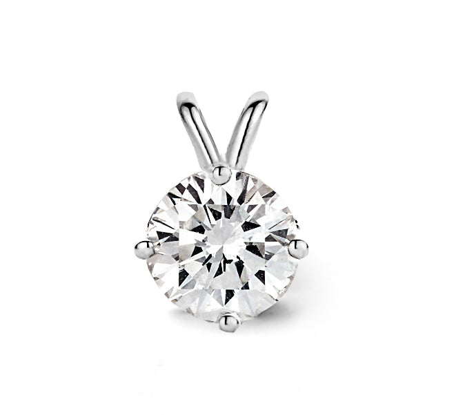 Witgouden hanger, 0.81 ct diamant, Groeibriljant