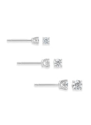 White gold solitary ear plugs, 0.26 ct diamond, Groeibriljant