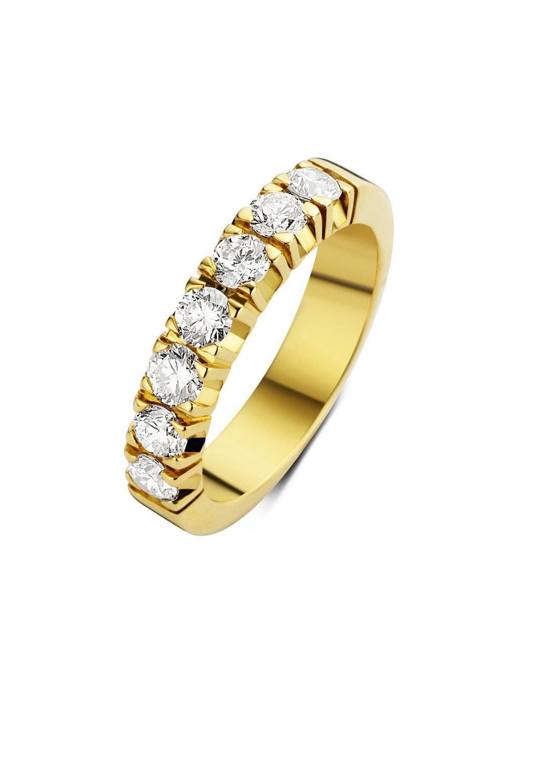 Geelgouden alliance ring, 0.91 ct diamant, Groeibriljant