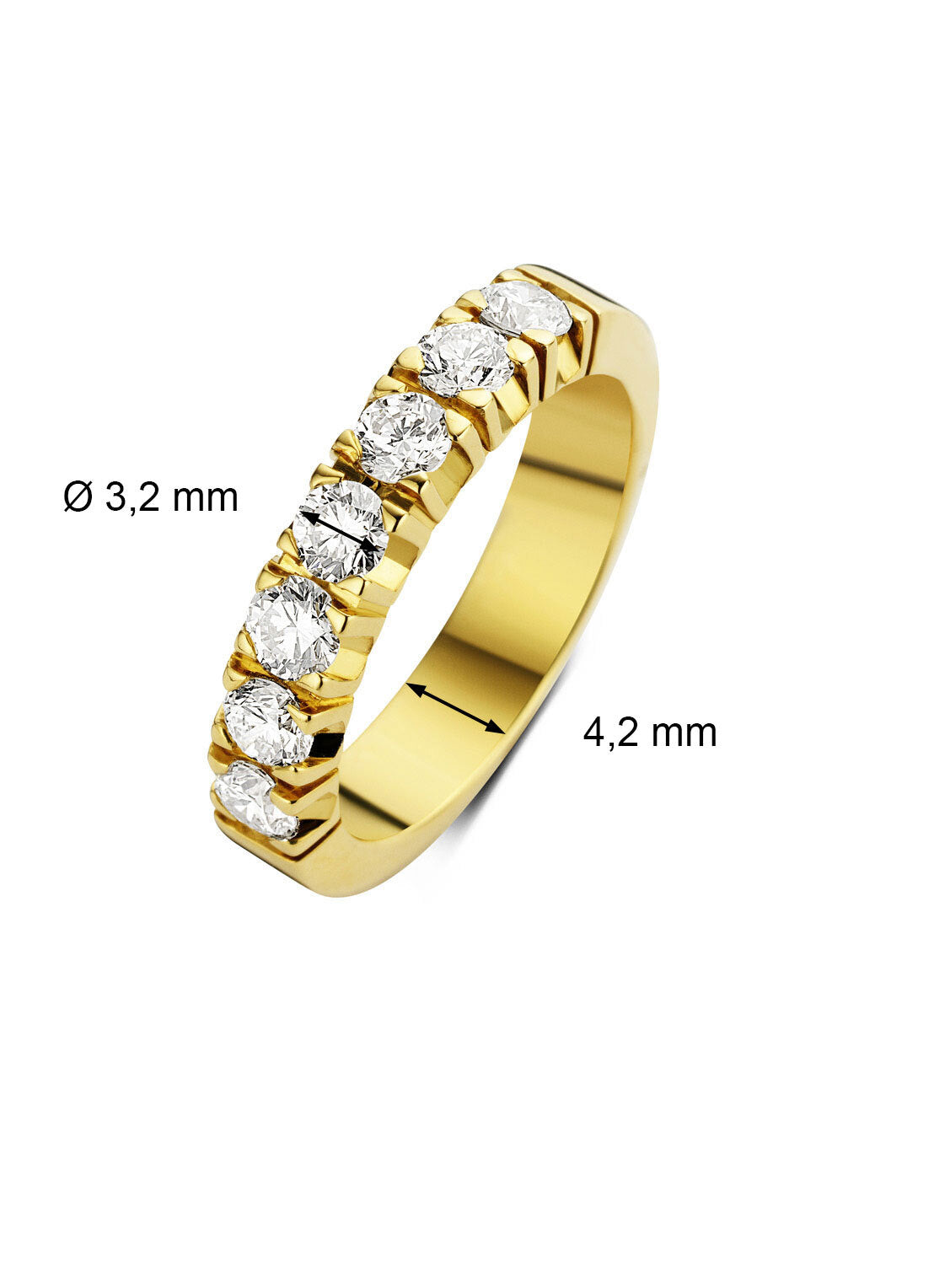 Geelgouden alliance ring, 0.91 ct diamant, Groeibriljant