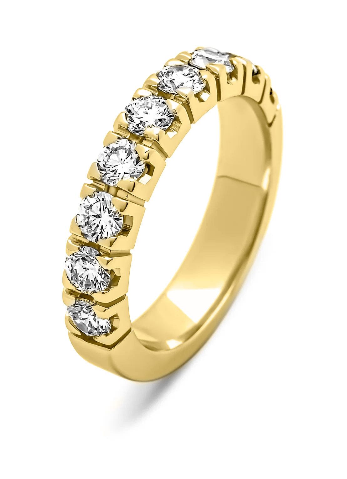 Geelgouden alliance ring, 1.17 ct diamant, Groeibriljant