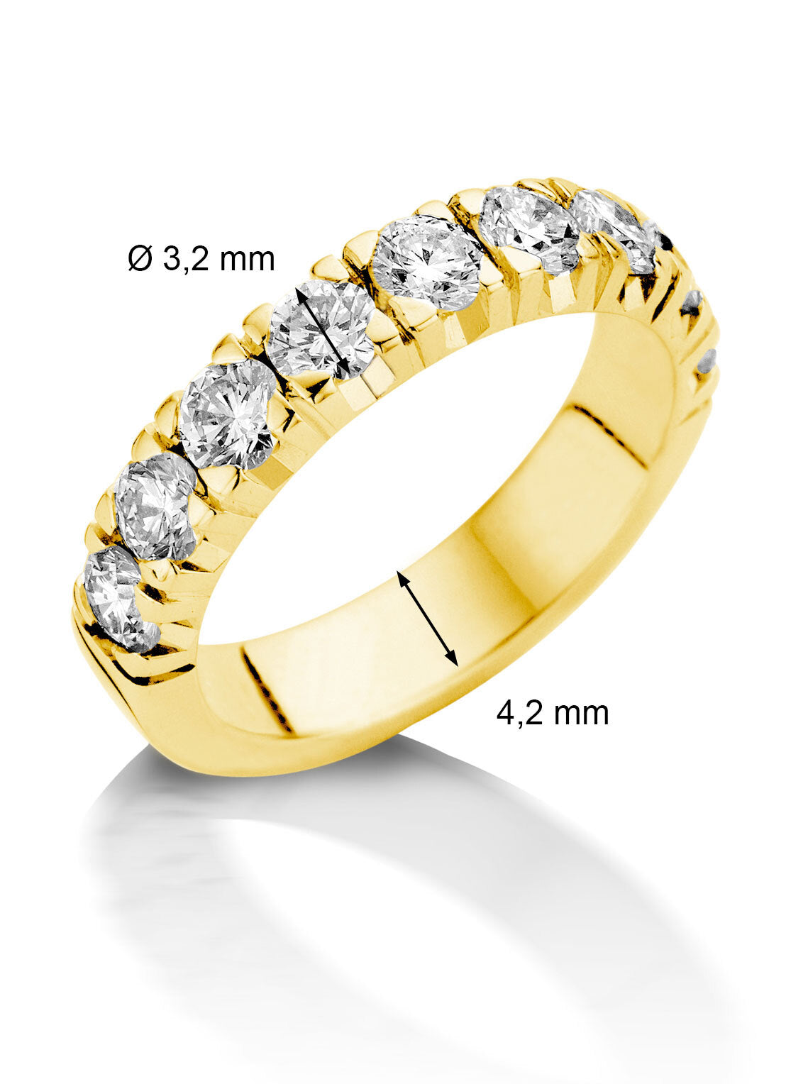 Geelgouden alliance ring, 1.17 ct diamant, Groeibriljant