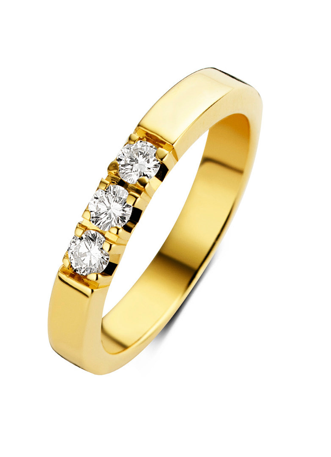 Geelgouden alliance ring, 0.48 ct diamant, Groeibriljant