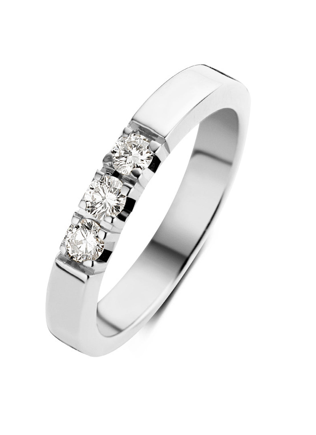 Witgouden alliance ring, 0.39 ct diamant, Groeibriljant