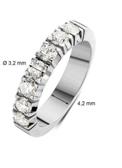 Witgouden alliance ring, 0.91 ct diamant, Groeibriljant