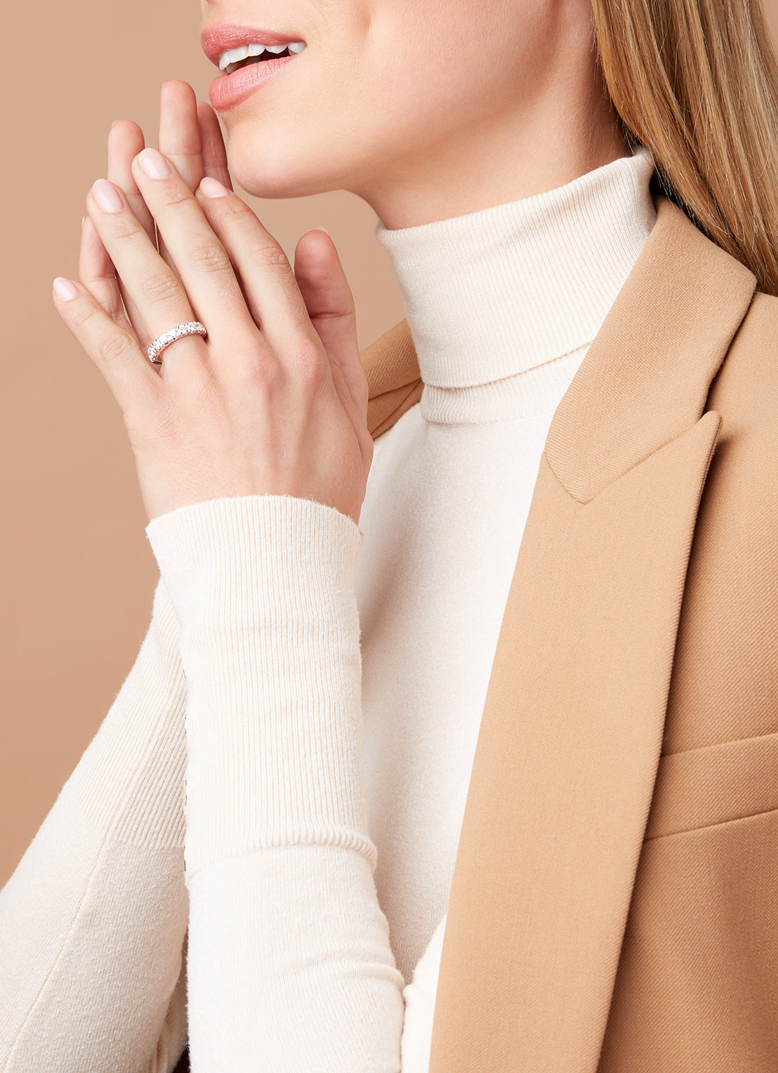 Witgouden alliance ring, 1.17 ct diamant, Groeibriljant