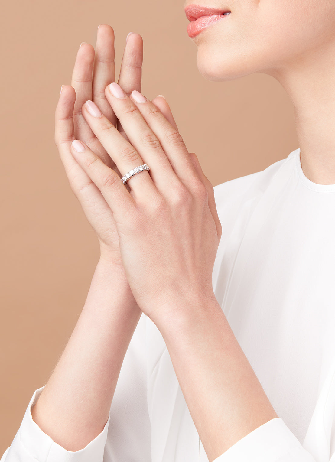 Witgouden alliance ring, 1.44 ct diamant, Groeibriljant