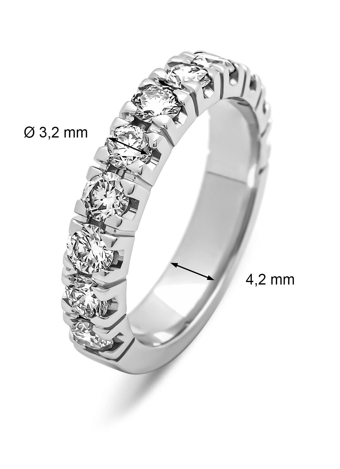 White gold Alliance Ring, 1.43 CT Diamond, Groeibriljant