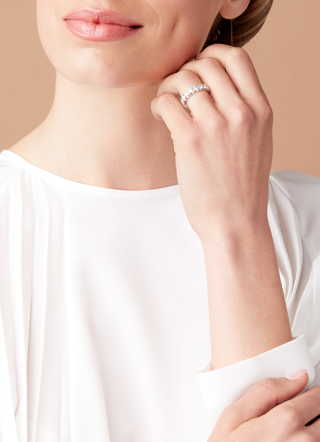 Witgouden alliance ring, 1.76 ct diamant, Groeibriljant