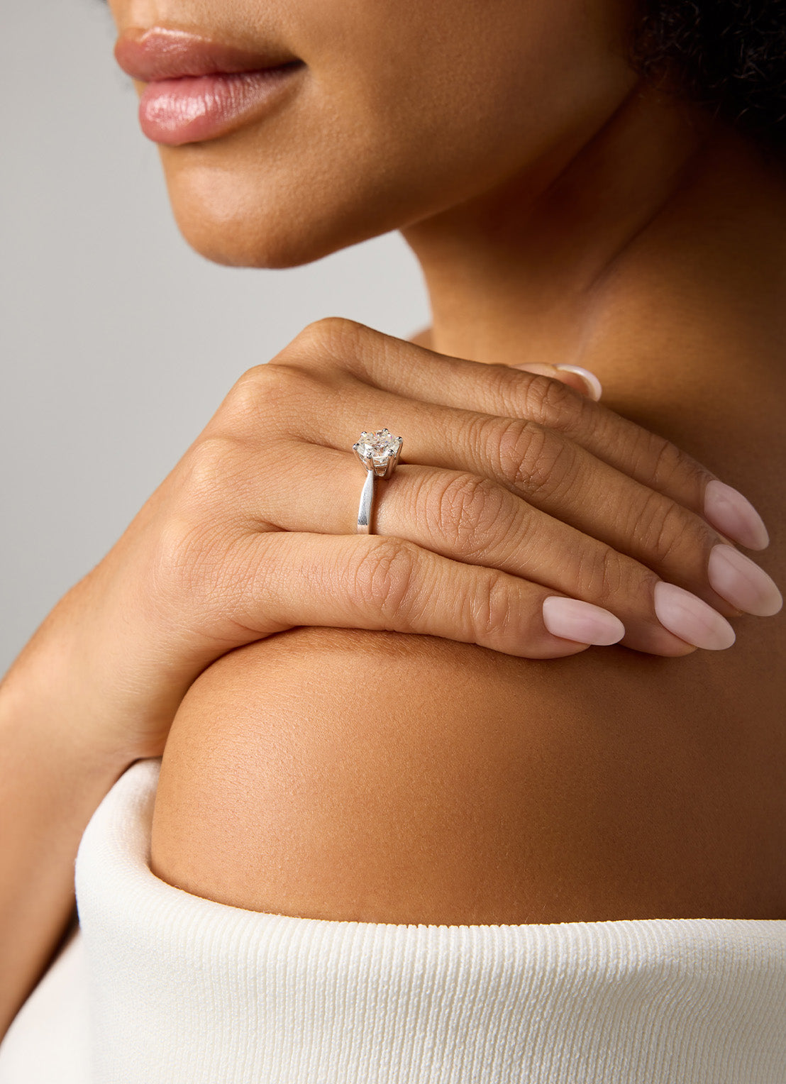 Witgouden ring, 2.04 ct diamant, Solitair