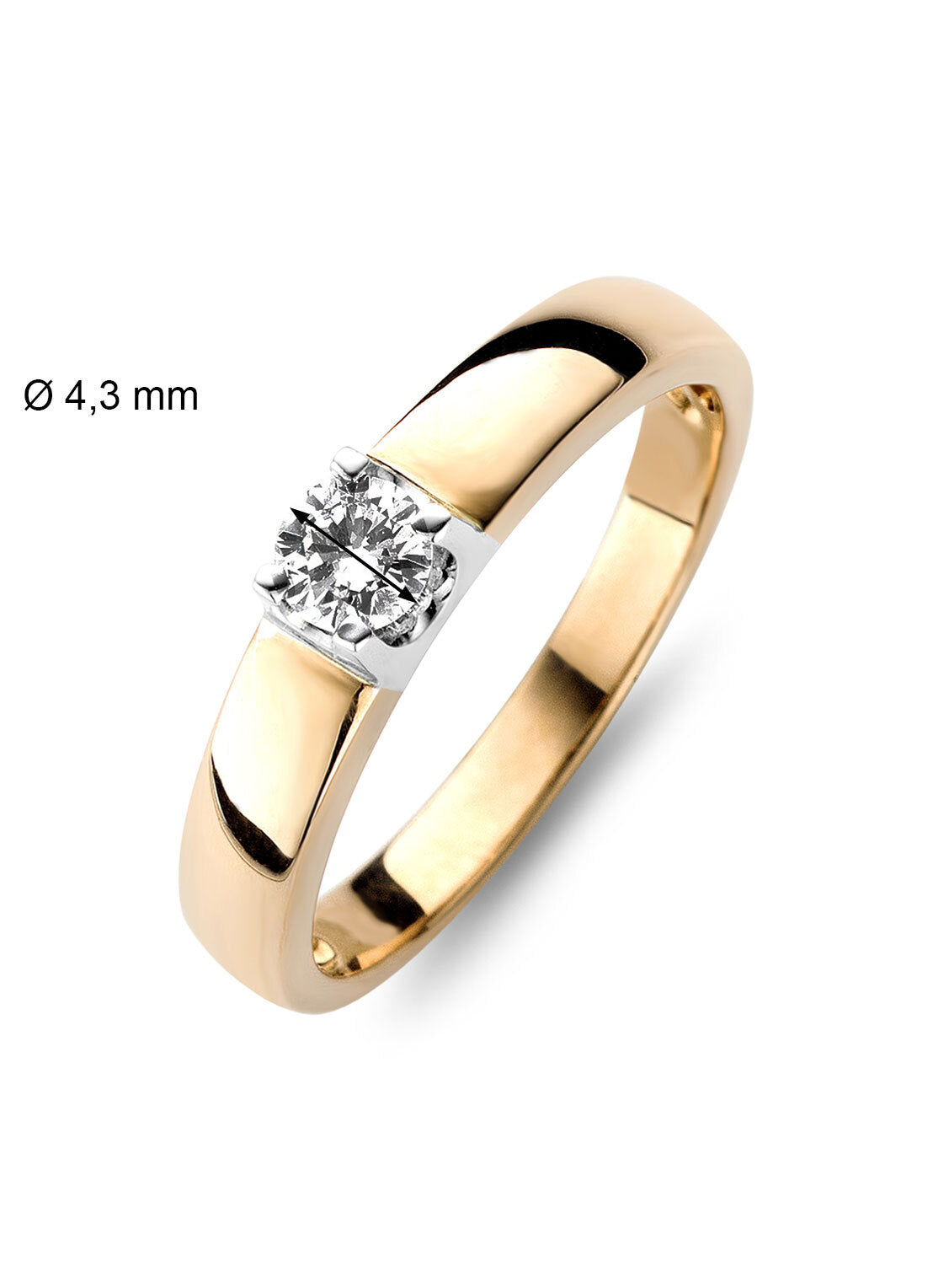 Roségouden solitair ring, 0.30 ct diamond, Groeibriljant